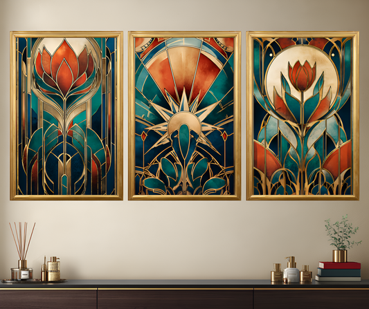 Des fleurs, des astres et du verre : poésie murale inspirée de l'art du vitrail