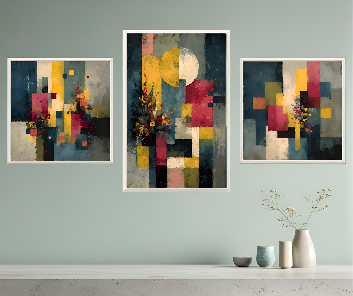 poster de décoration murale abstrait floral affiche décorative moderne