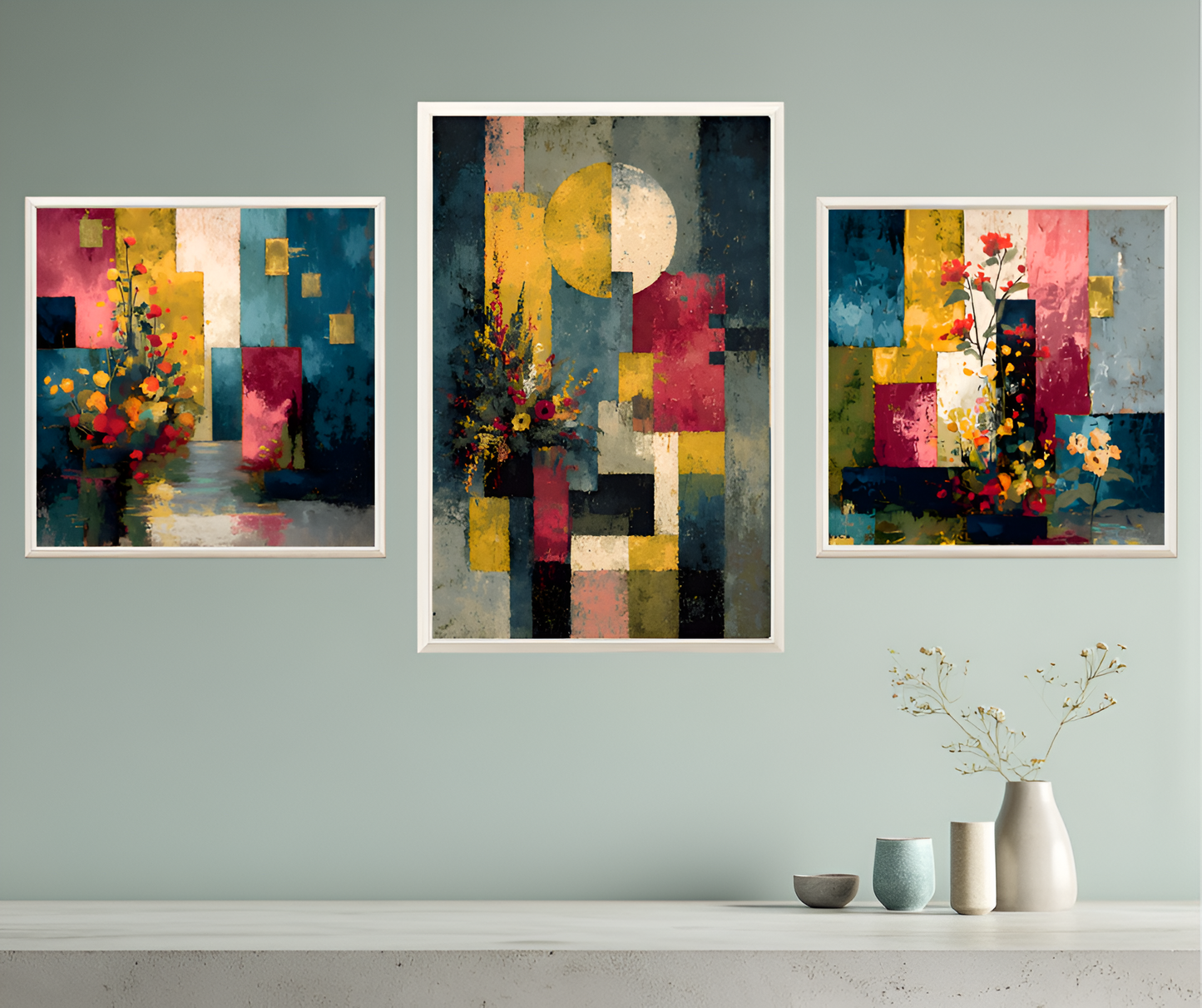 poster de décoration murale abstrait floral affiche décorative moderne