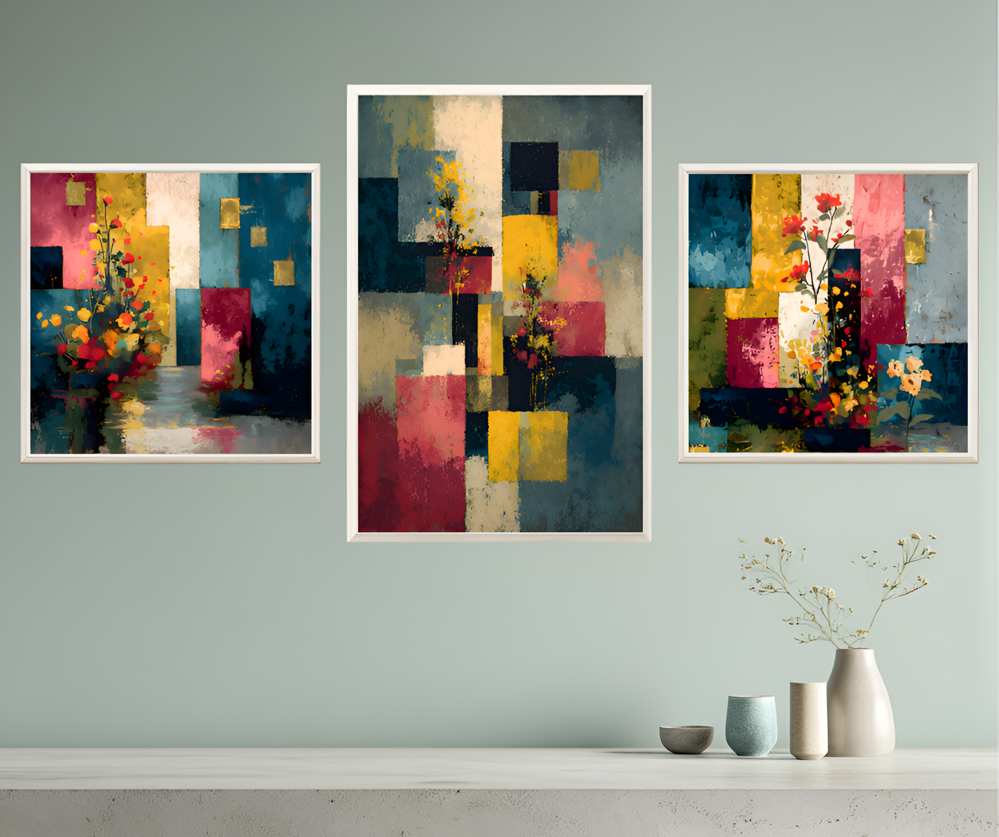 poster de décoration murale abstrait floral affiche décorative moderne