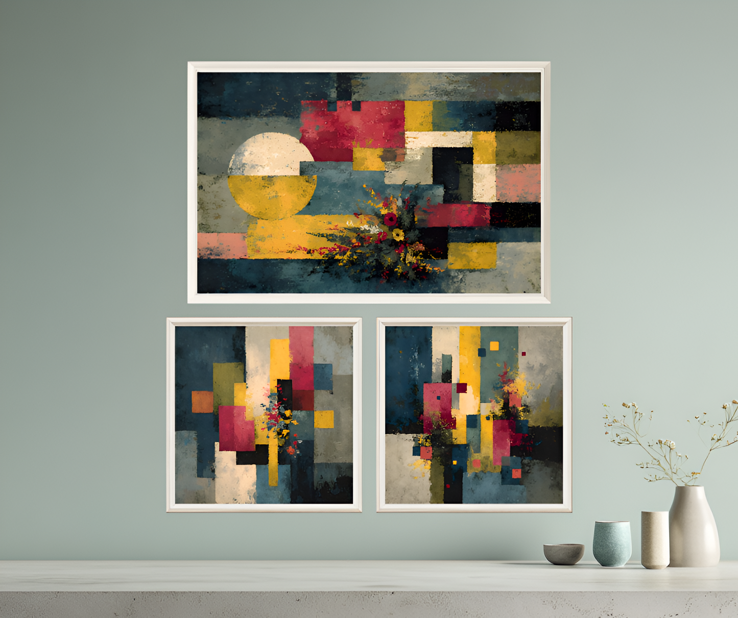 poster de décoration murale abstrait floral affiche décorative moderne