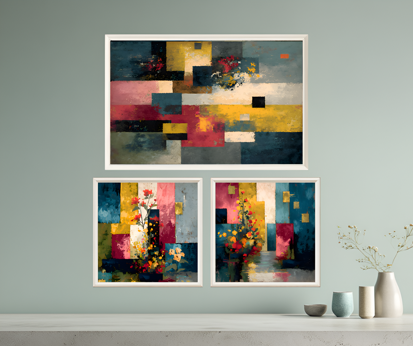 poster de décoration murale abstrait floral affiche décorative moderne