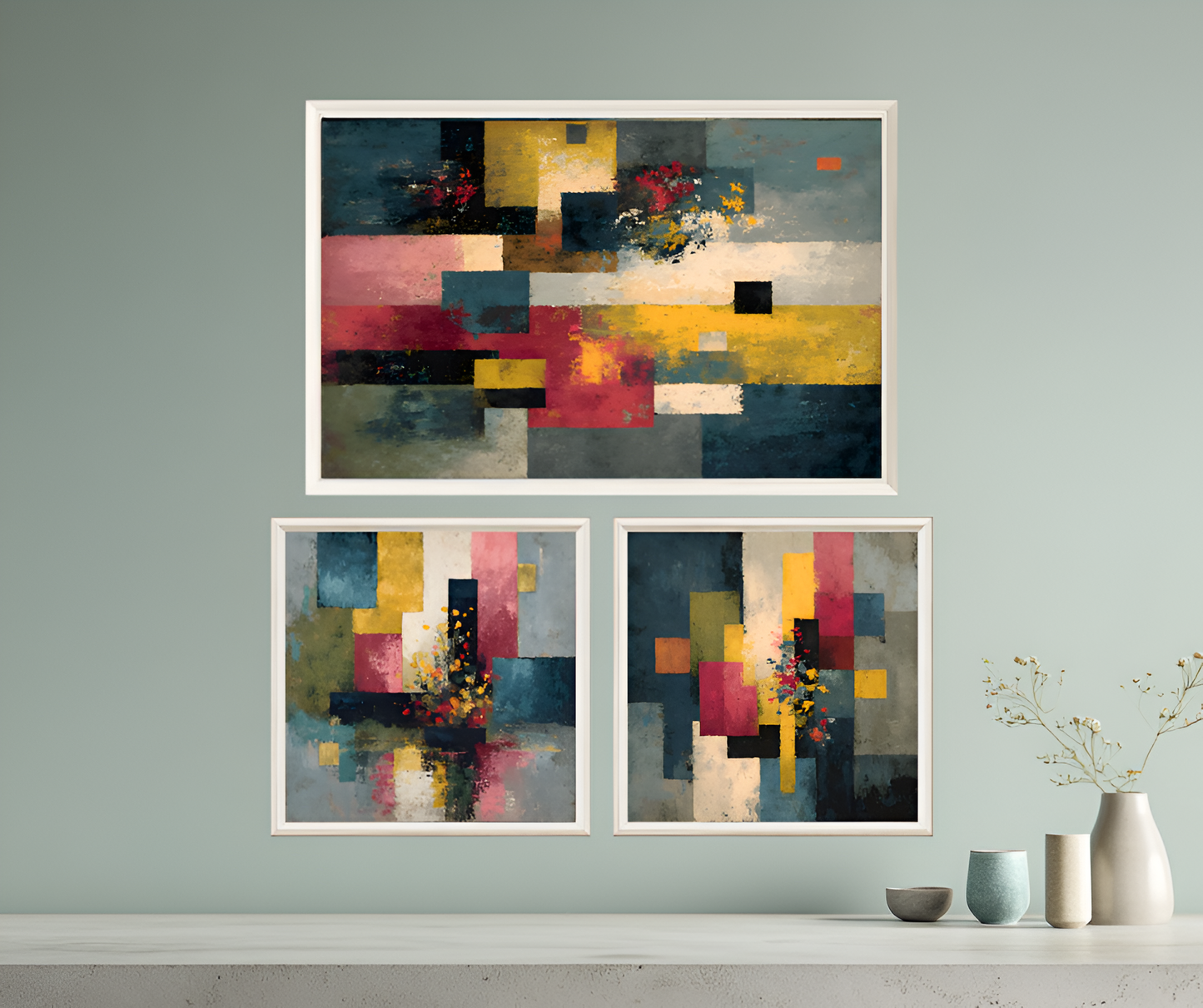 poster de décoration murale abstrait floral affiche décorative moderne