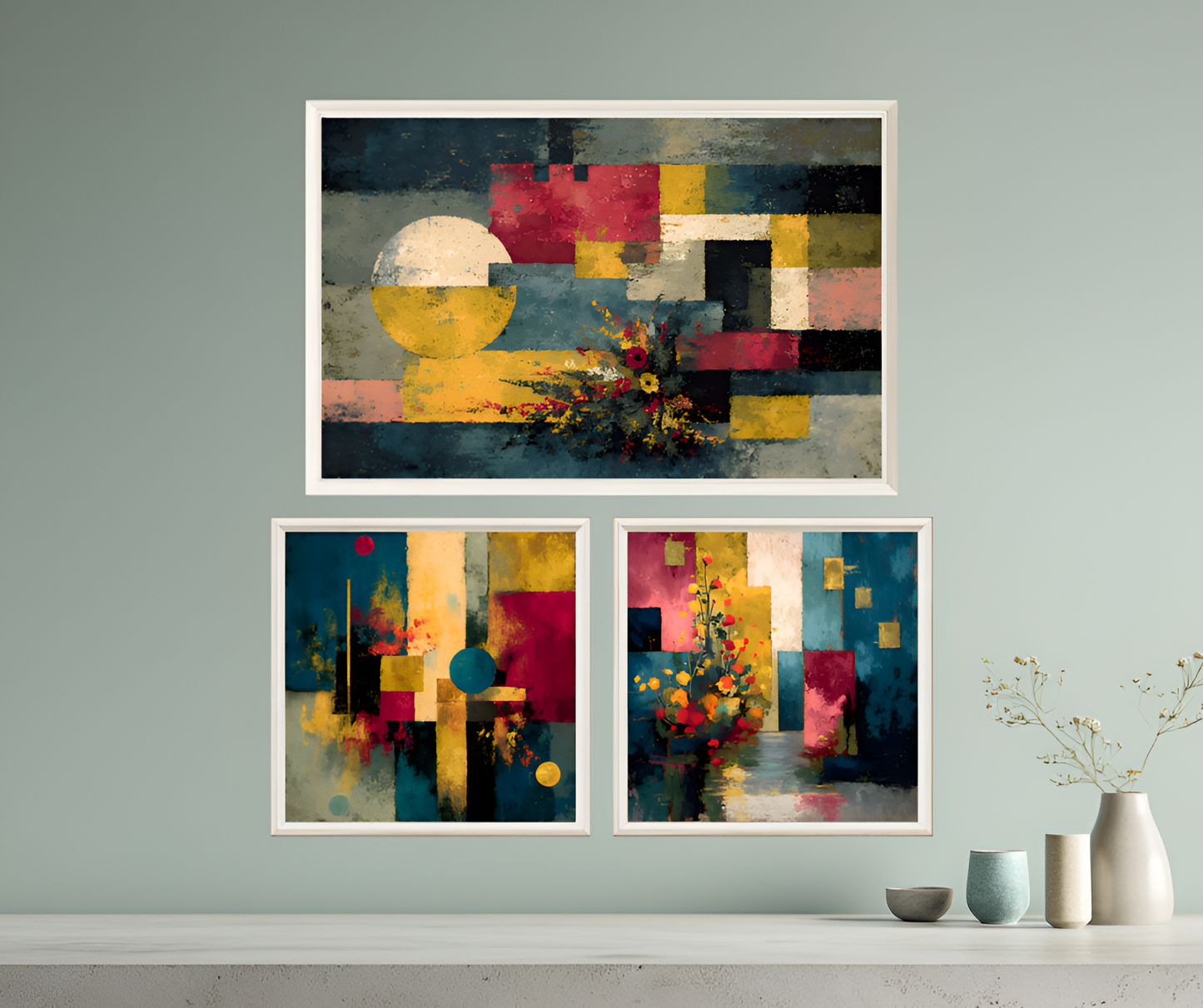 poster de décoration murale abstrait floral affiche décorative moderne