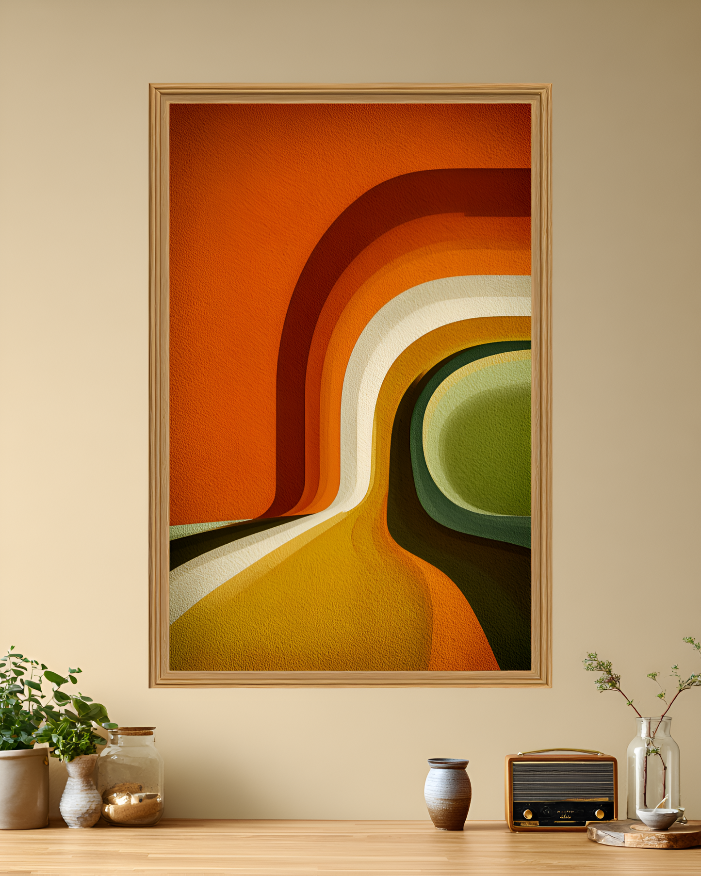 Poster de décoration murale minimaliste vintage affiche seventies rétro