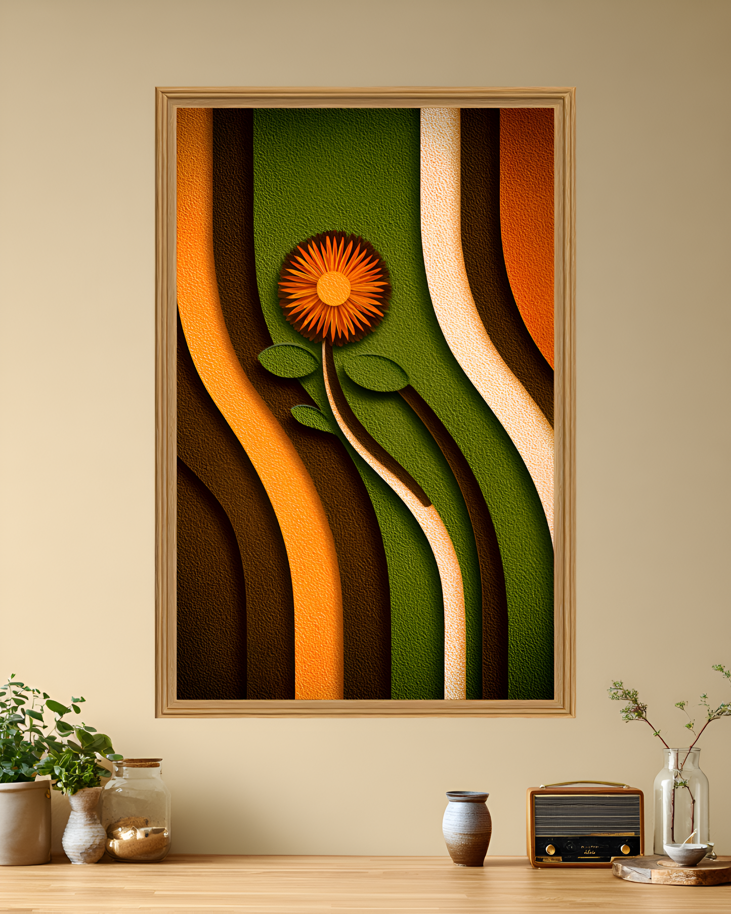 Poster de décoration murale minimaliste vintage affiche seventies rétro
