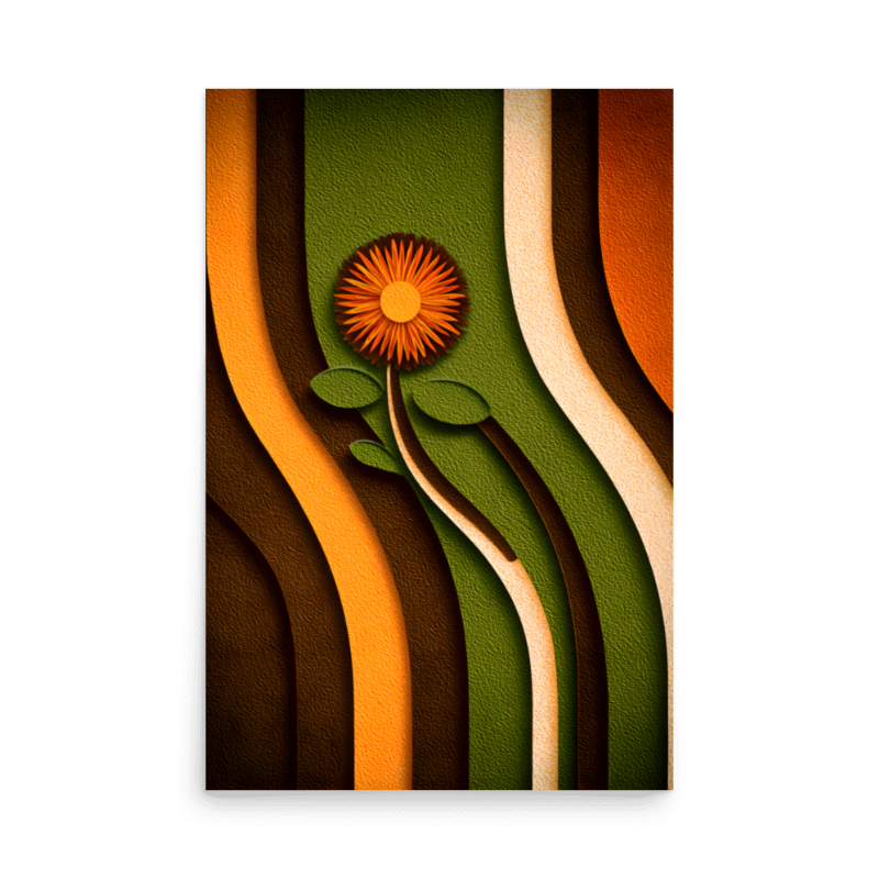 Poster de décoration murale minimaliste vintage affiche seventies rétro