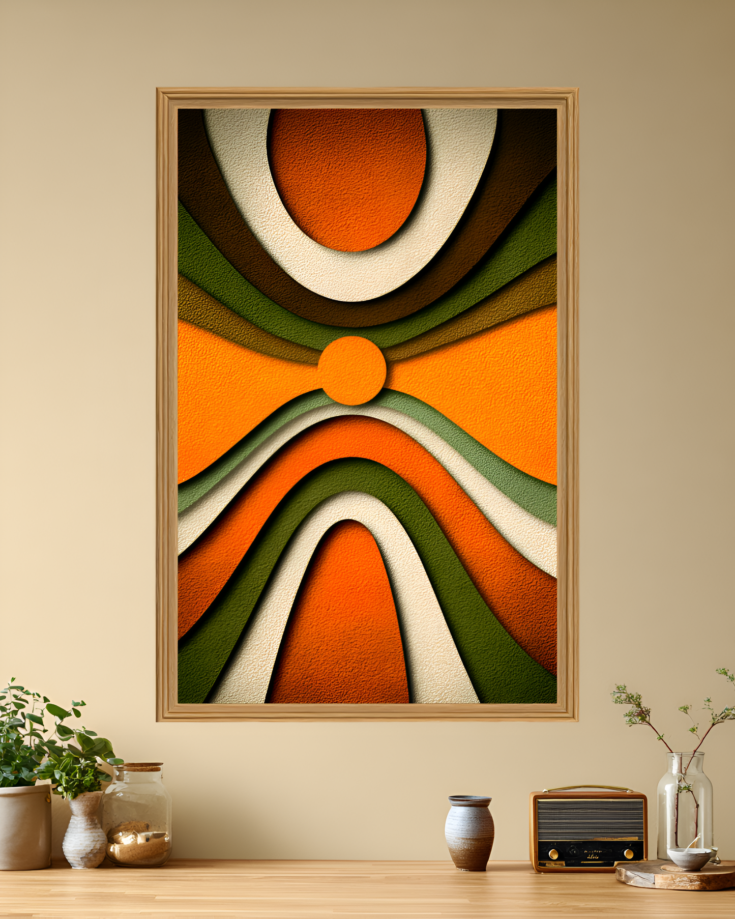 Poster de décoration murale minimaliste vintage affiche seventies rétro