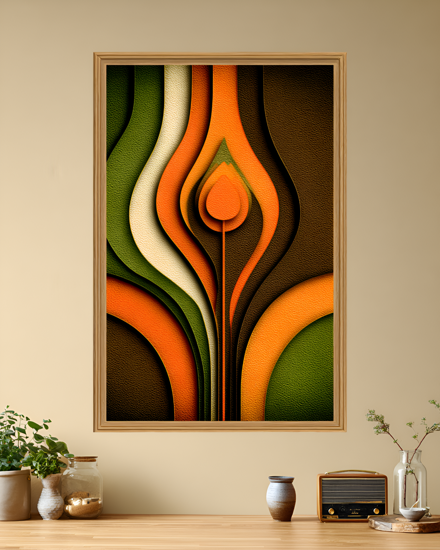Poster de décoration murale minimaliste vintage affiche seventies rétro
