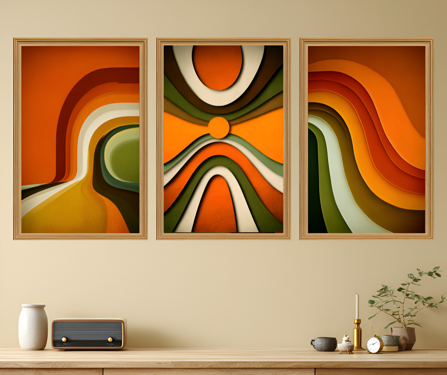 Poster de décoration murale minimaliste vintage affiche seventies rétro