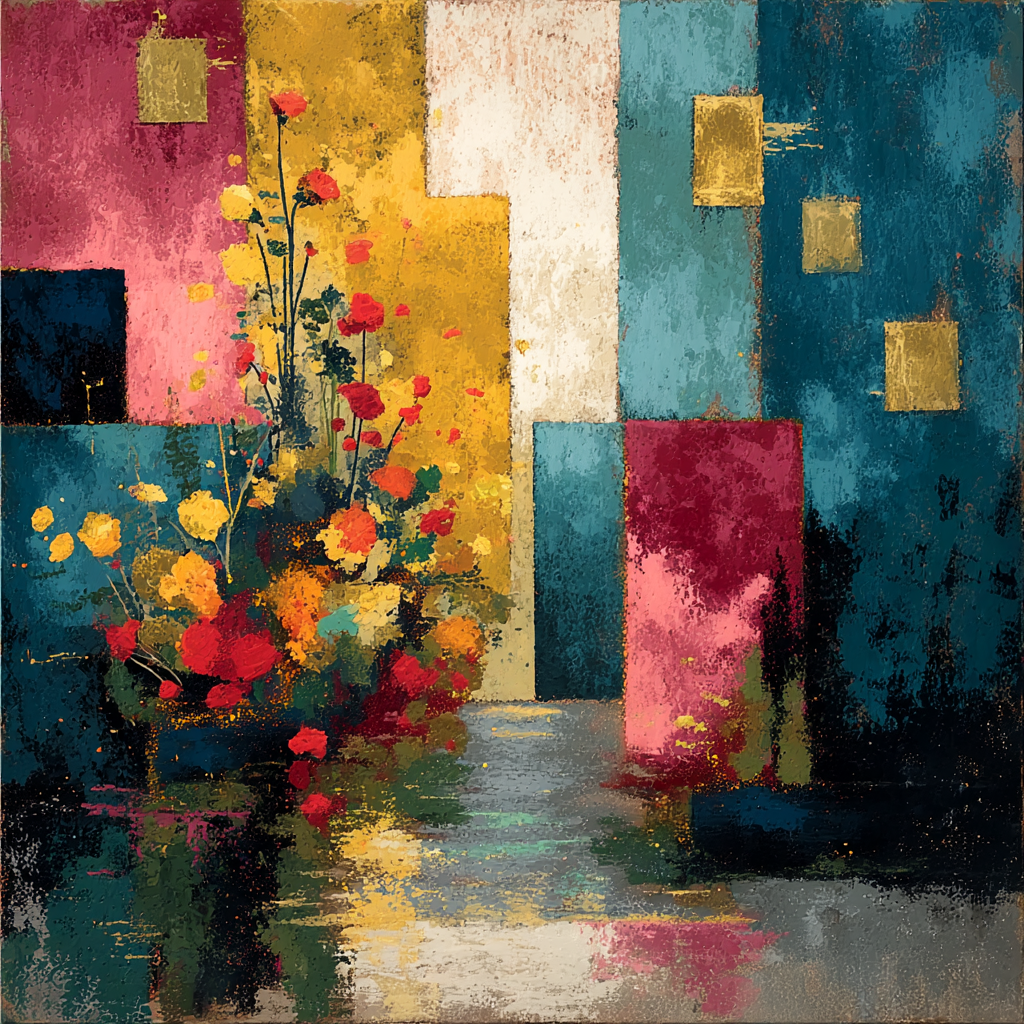 poster de décoration murale abstrait floral affiche décorative moderne
