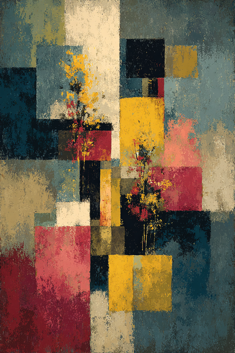 poster de décoration murale abstrait floral affiche décorative moderne