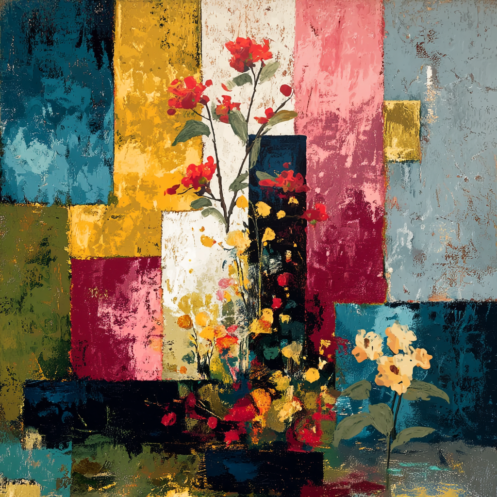 poster de décoration murale abstrait floral affiche décorative moderne
