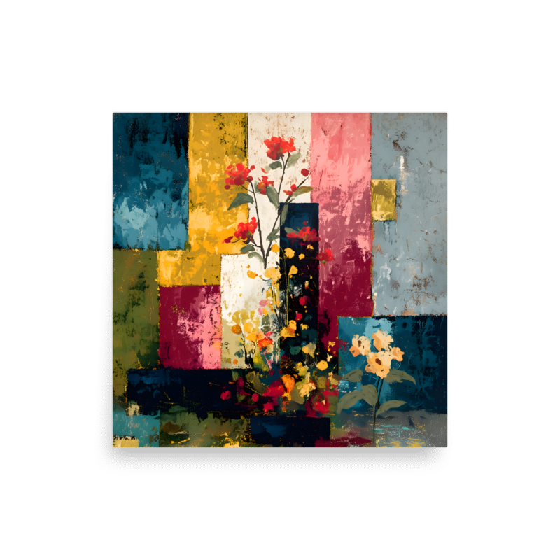 poster de décoration murale abstrait floral