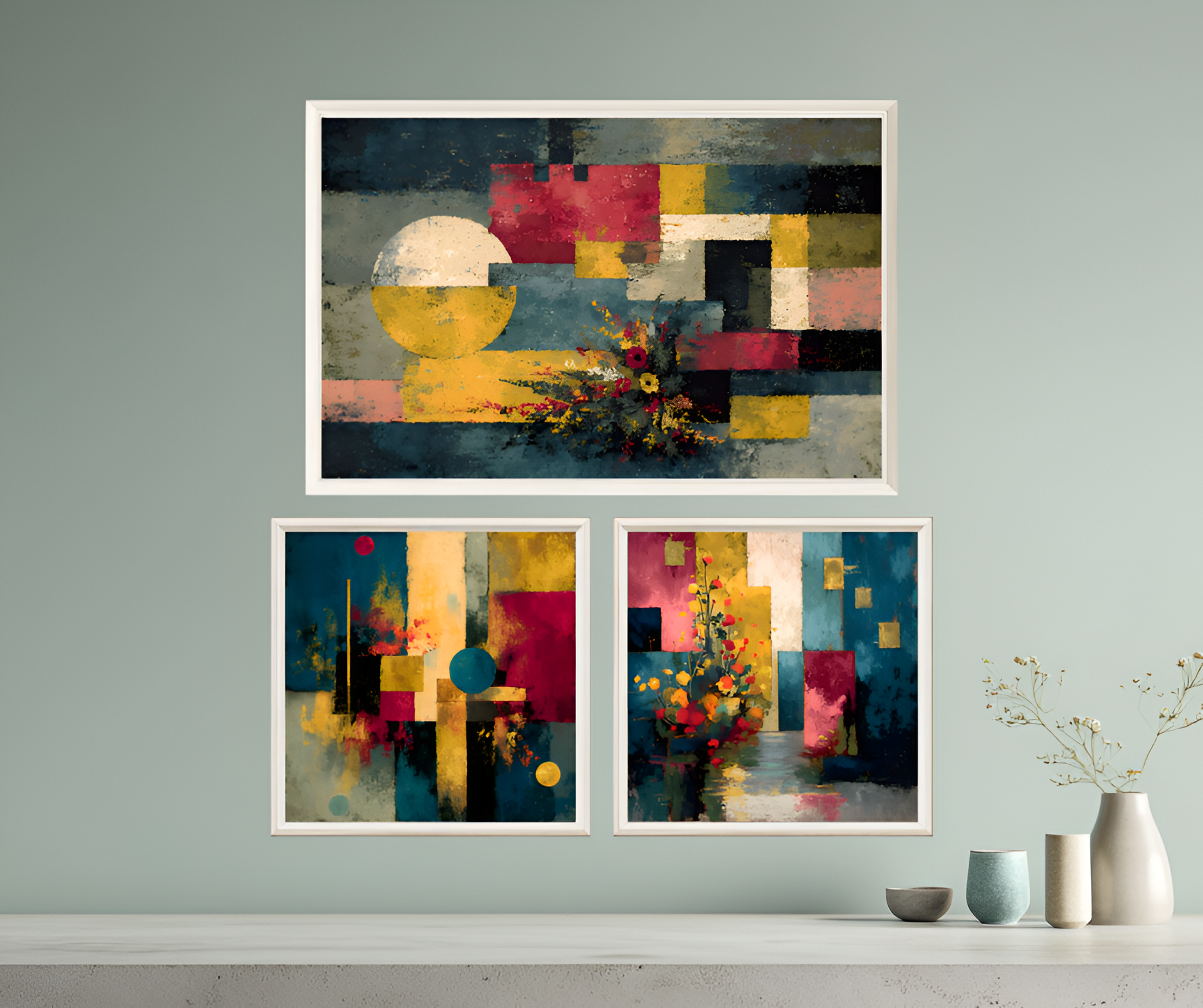 poster de décoration murale abstrait floral affiche décorative moderne