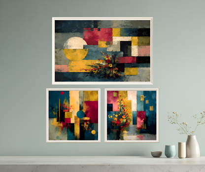 poster de décoration murale abstrait floral affiche décorative moderne