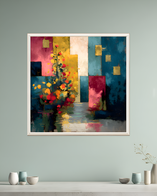 poster de décoration murale abstrait floral affiche décorative moderne