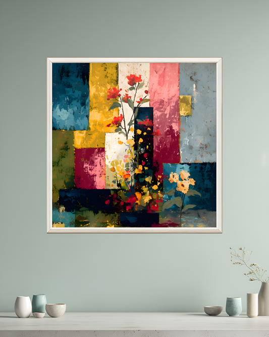 poster de décoration murale abstrait floral affiche décorative moderne
