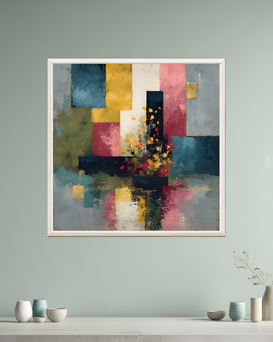 poster de décoration murale abstrait floral affiche décorative moderne
