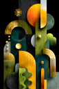 Poster de décoration murale art déco abstrait affiche murale contemporaine