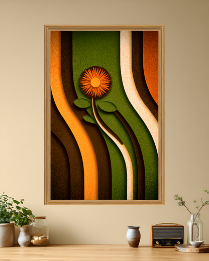 Poster de décoration murale minimaliste vintage affiche seventies rétro