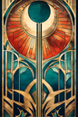 Poster de décoration murale vitrail art déco affiche contemporaine florale solaire