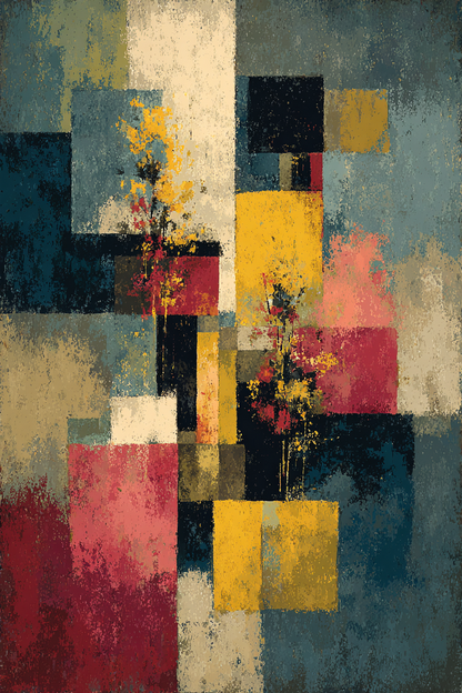 poster de décoration murale abstrait floral affiche décorative moderne